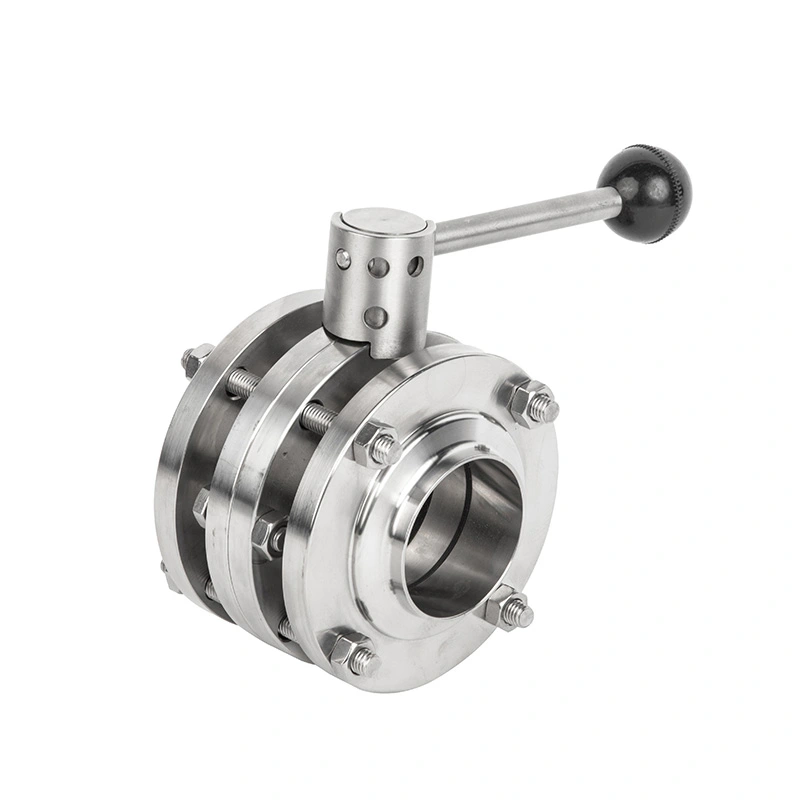 Sanitary Stainless Steel Manual 3-Piece Butterfly Valve